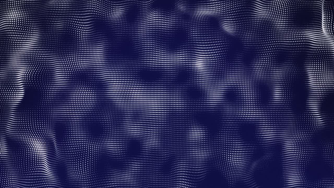 animación de puntos en movimiento sobre fondo azul