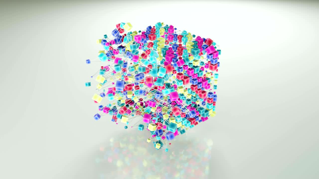 red cúbica abstracta de 4k