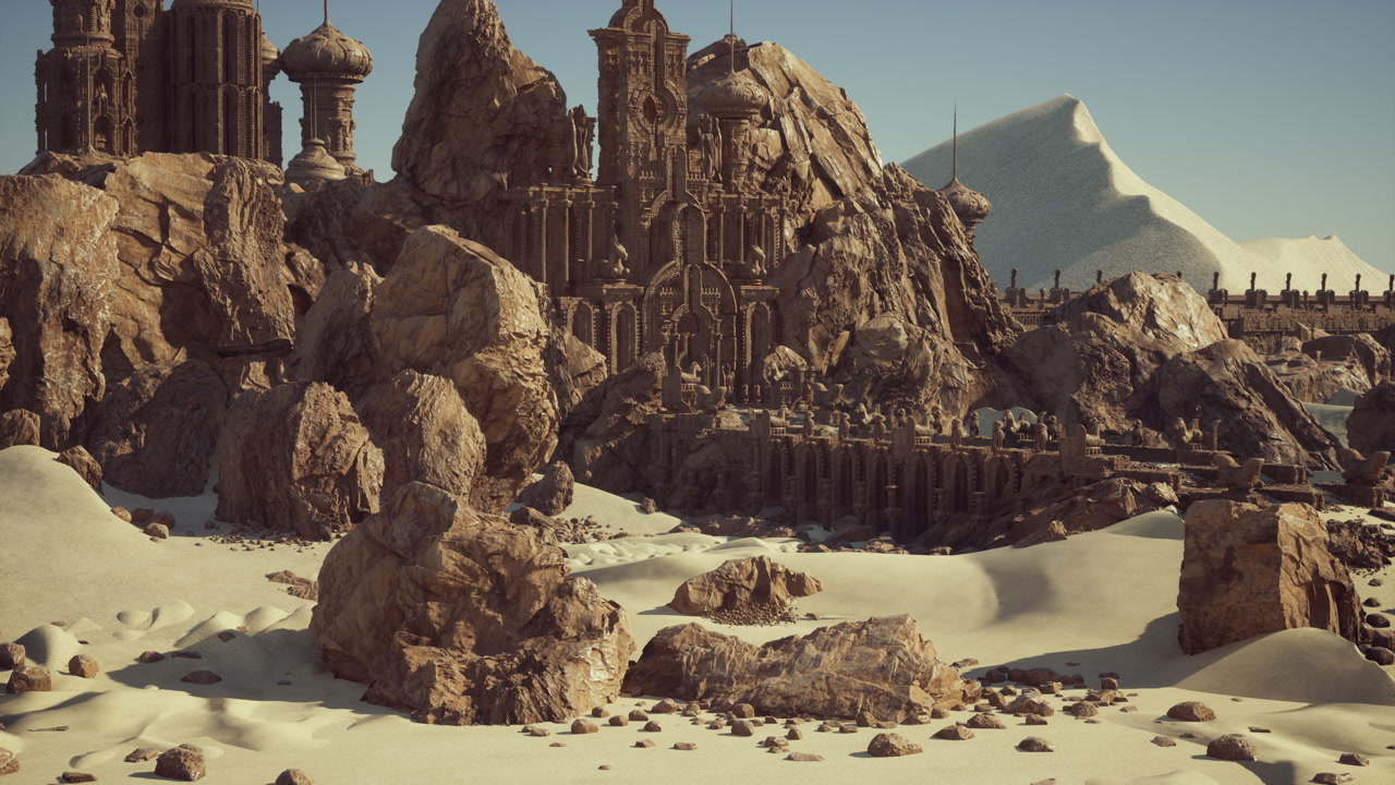 Wind sweeps over abandoned fortress as scouts observe covertly
