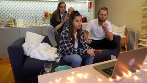 family watching tv together