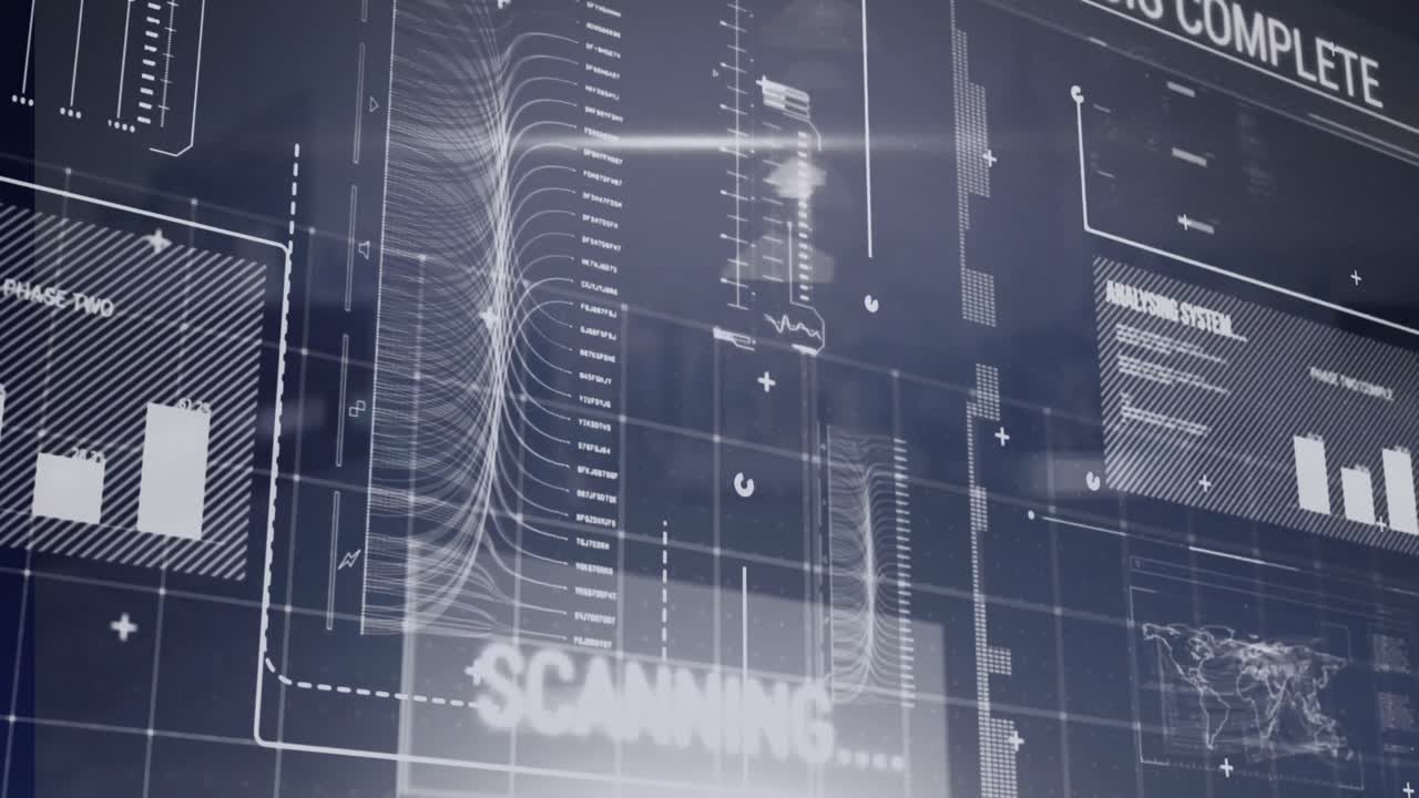 animazione dell'elaborazione dei dati sul paesaggio urbano