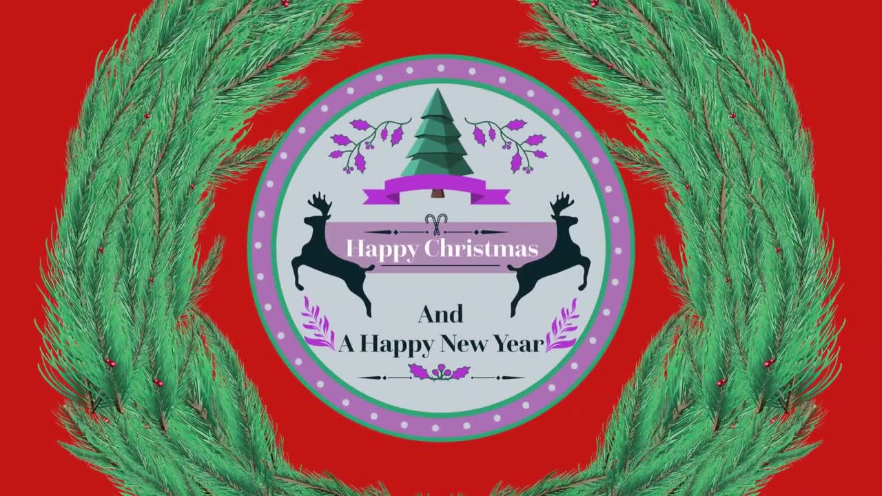 ⁇ 은 배경 에 꽃봉오리 위 에 있는 태그 에 있는 크리스마스 인사 의 애니메이션