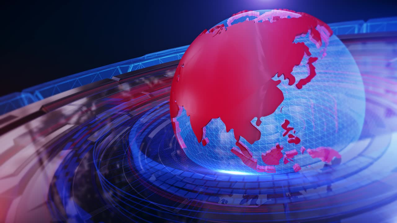 el bucle de fondo de las noticias mundiales en 3d