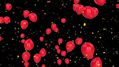 balloons on black background