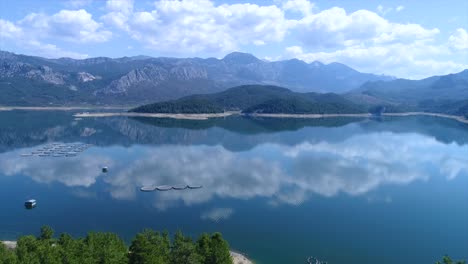 aerial view of fish farm