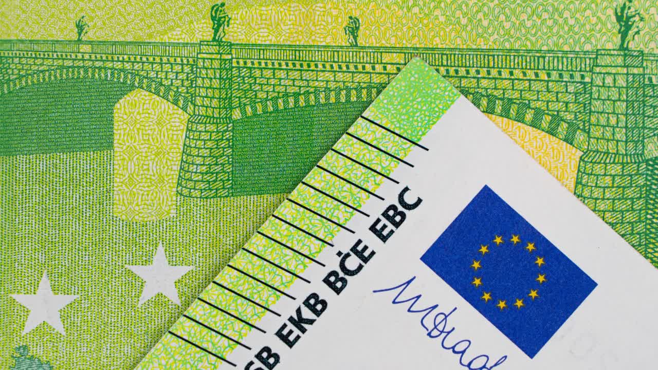 Euro money banknotes in stop motion