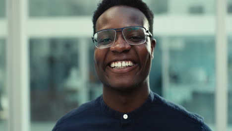 face, smile and black man with business