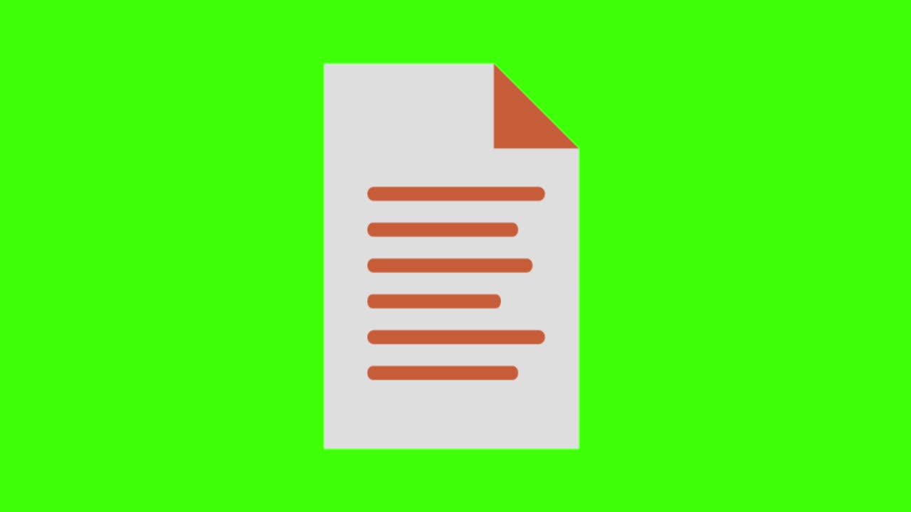 sheet of notes on a green screen background