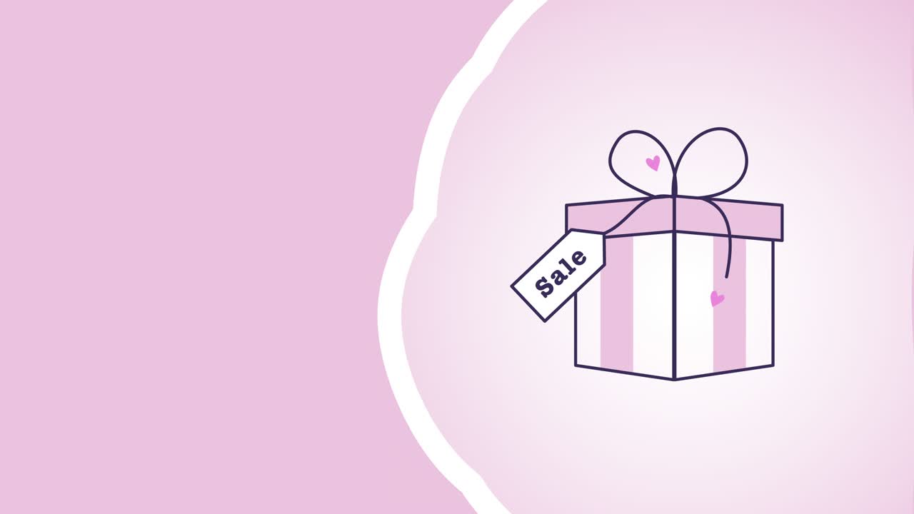 핑크색 배경에 만화 핑크 선물 상자의 4k 비디오