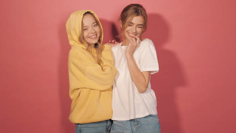 two young women posing together