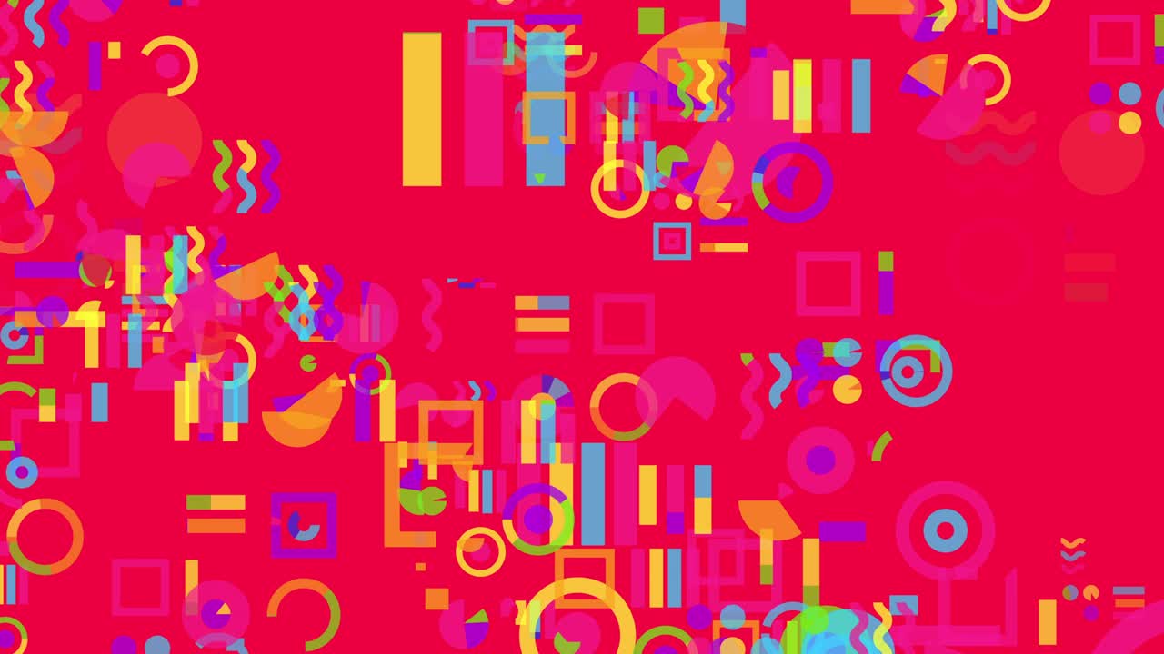 Squares and circles etc simple and flat shapes graphical loop motion.