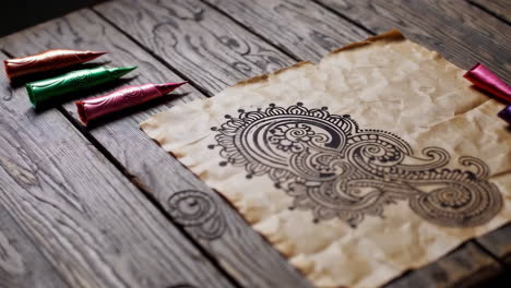 henna design on paper