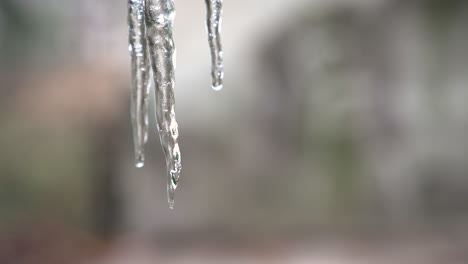Static-Ice-melting-water-drops-falling-down,-with-copy-space
