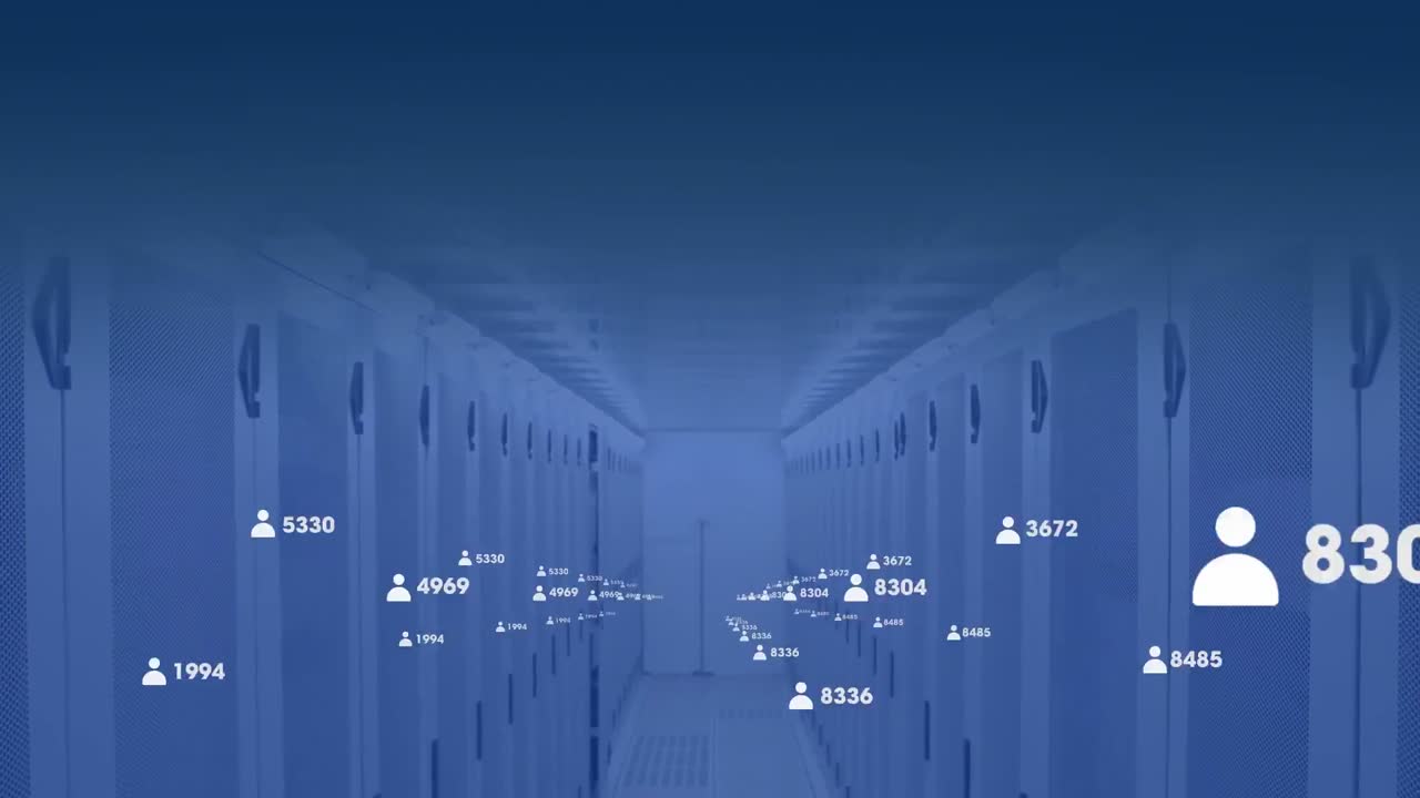 파란색 배경의 연결 네트워크