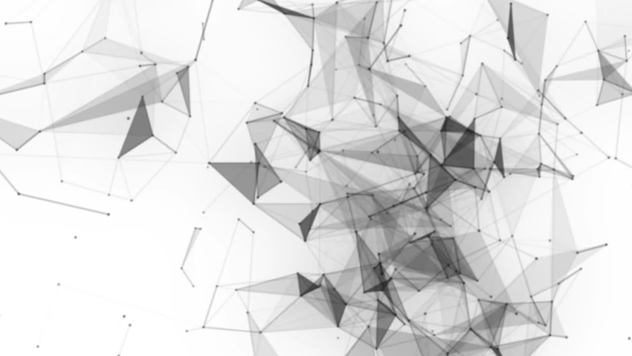 Plexus fantasy abstract technology. Abstract geometric background with moving lines, dots and triangles. Science. Medicine and technology. Loop animations