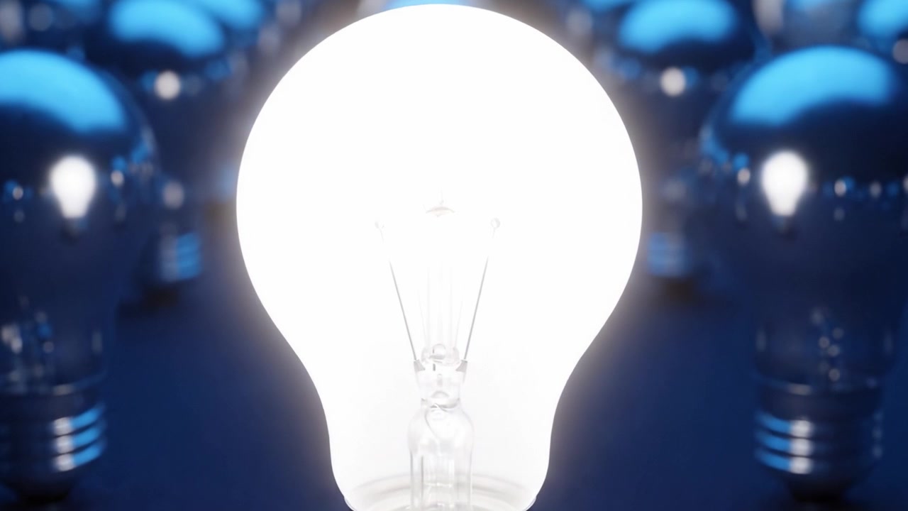 Illuminating Ideas: A Captivating Contrast of Light Bulbs from Dull to Brilliant in a Dynamic Showcase of Innovation and Creativity