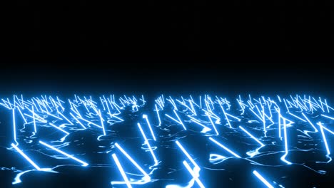 abstract neon blue lines on black background