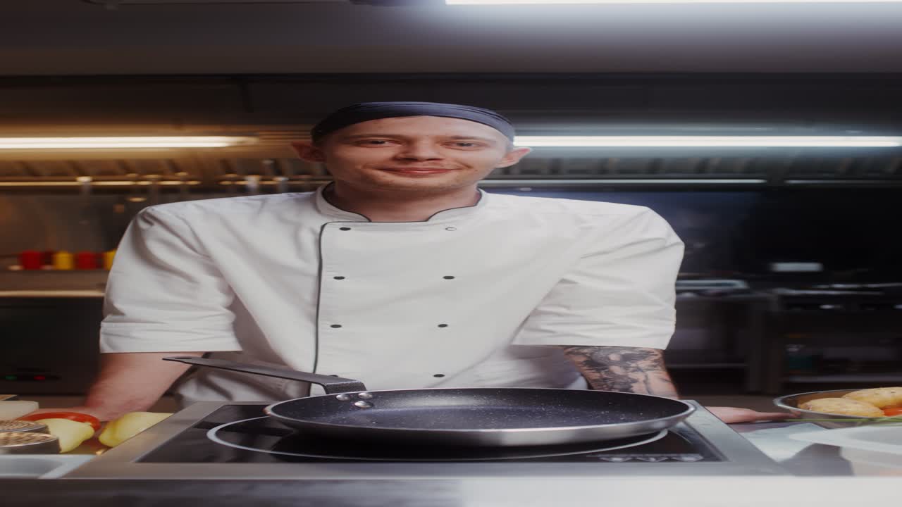 chef preparando comida en una cocina profesional