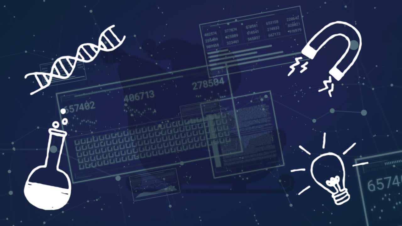 Opening starfield starting frames fading, icons moving and grid updating numbers driving analytics