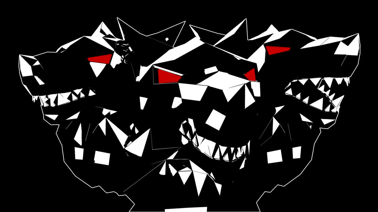 낮은 폴리 울프 헤드 vj 루프