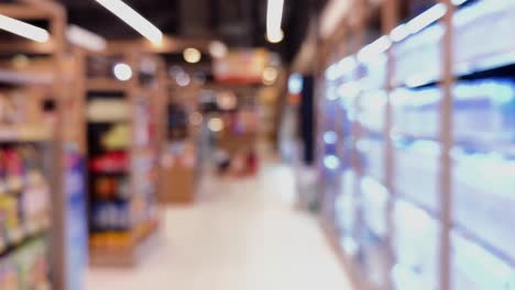 blurred supermarket interior