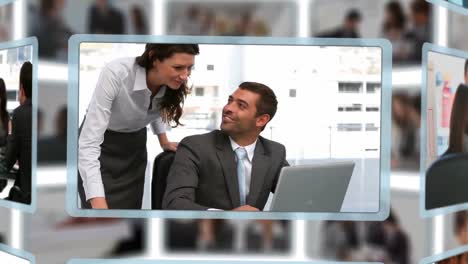 montaje de personas de negocios en diferentes situaciones