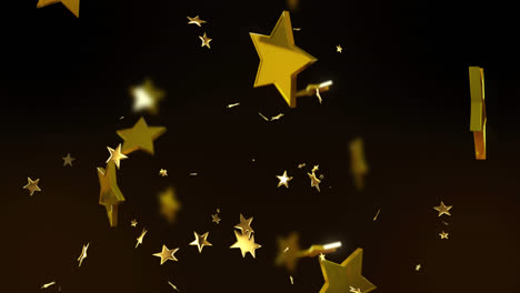 Animation-of-stars-falling-on-black-background