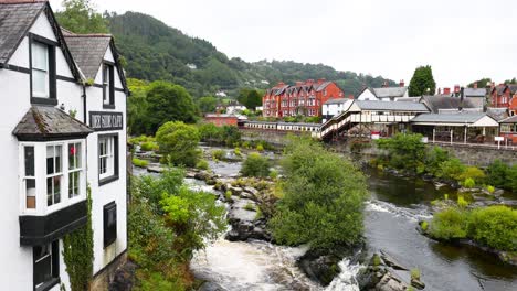 picturesque town and river landscape in wrexham, wales