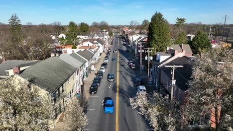 main street and neighbourhood of a small town in america