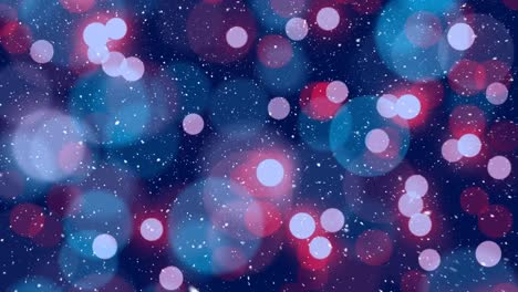 falling snow with bokeh light christmas circles