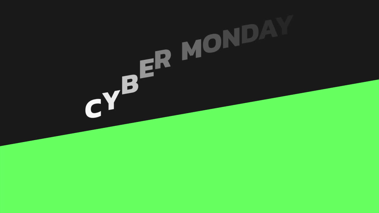 Modern Cyber Monday text on black and green gradient