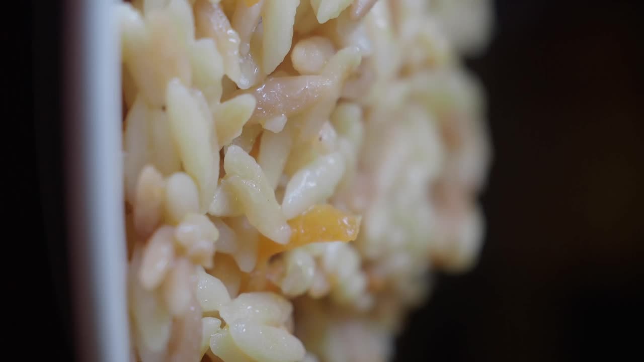Close-up of orzo pasta