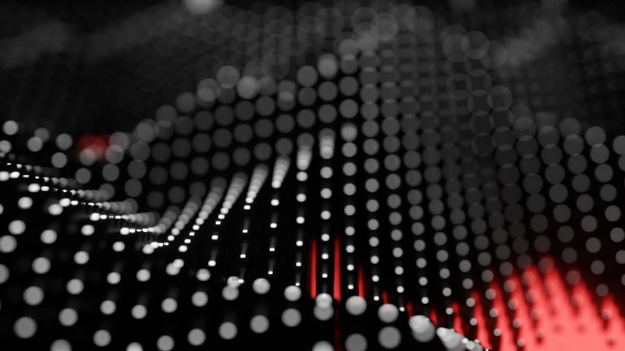 Stylized 3D voxel cubes. wavy BW and Red liquid looping background animation