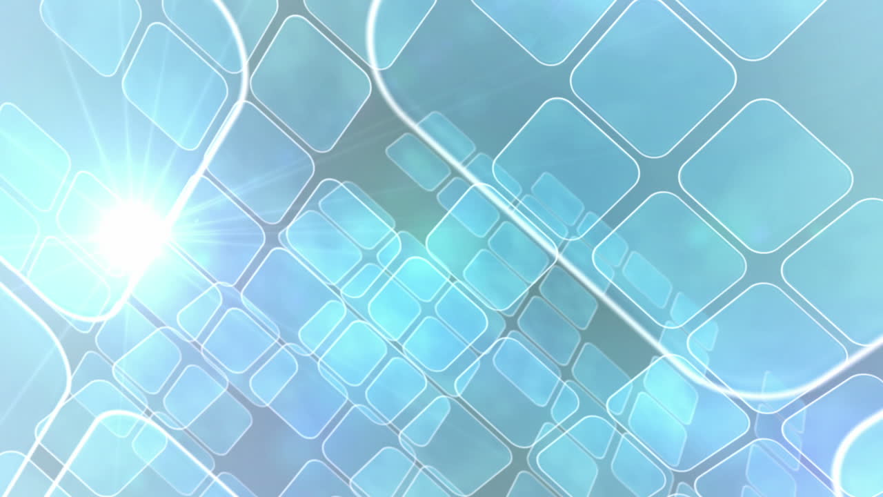 Premium stock video Blue abstract tiles on light background
