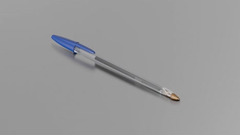 3D-animation-of-a-blue-BIC-pen-on-a-white-background