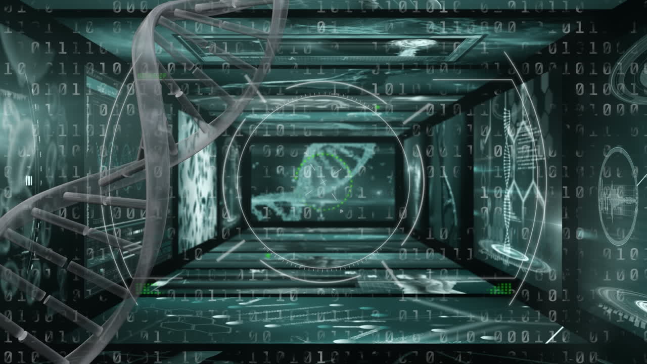 바이너리 코딩 데이터 처리에 대한 화면에 대해 dna 구조를 스캔하는 범위