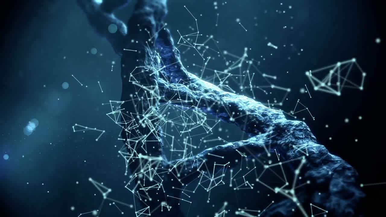 adn con puntos y líneas de conexión poligonales