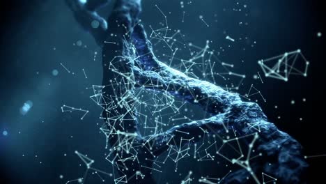 dna with polygonal connecting dots and lines