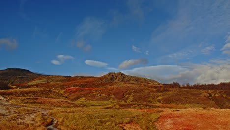 Tilt-up-of-mountains-at-Haukaladur-national-park-in-Iceland-on-a-sunny-day