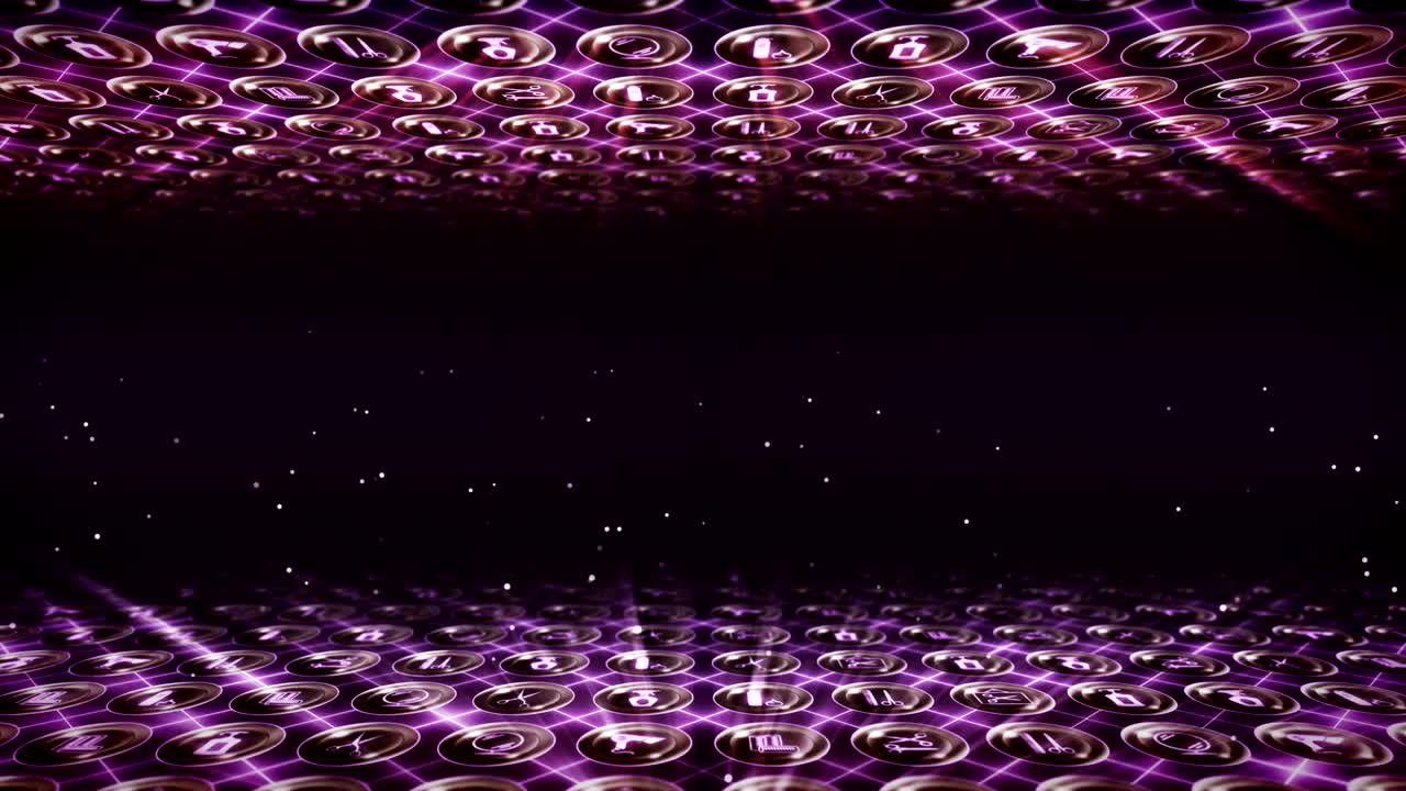 conjunto de iconos de peluquería, fondo de artículos de pelucería, animación de bucle cg,