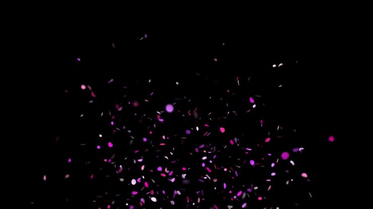Colorful Party Confetti Falling Transition: Festive Christmas 3D Animation with Bright Glitter Gently Swirling, Isolated