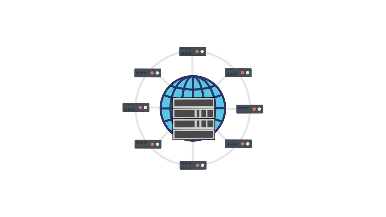 Animated Global Network of Servers and Data Center