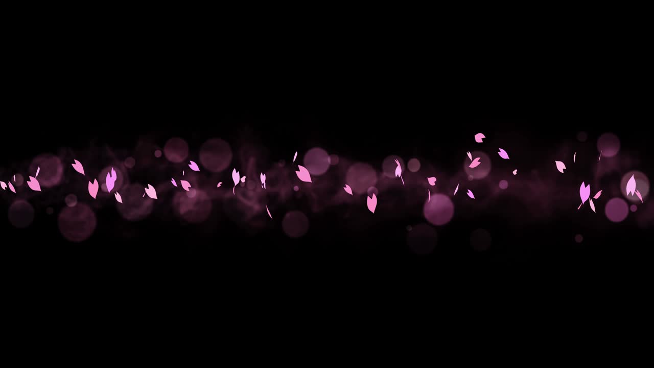 coloridos pétalos brillantes balanceándose en el fondo de la primavera con llamaradas solares. hermosa escena de la naturaleza. ilustración pétalos de cereza en flor. gráfico abstracto de primavera. animación de bucle.