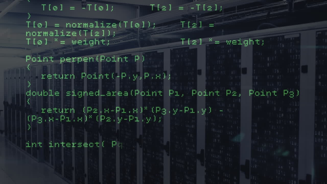 animação do processamento de dados através de servidores informáticos