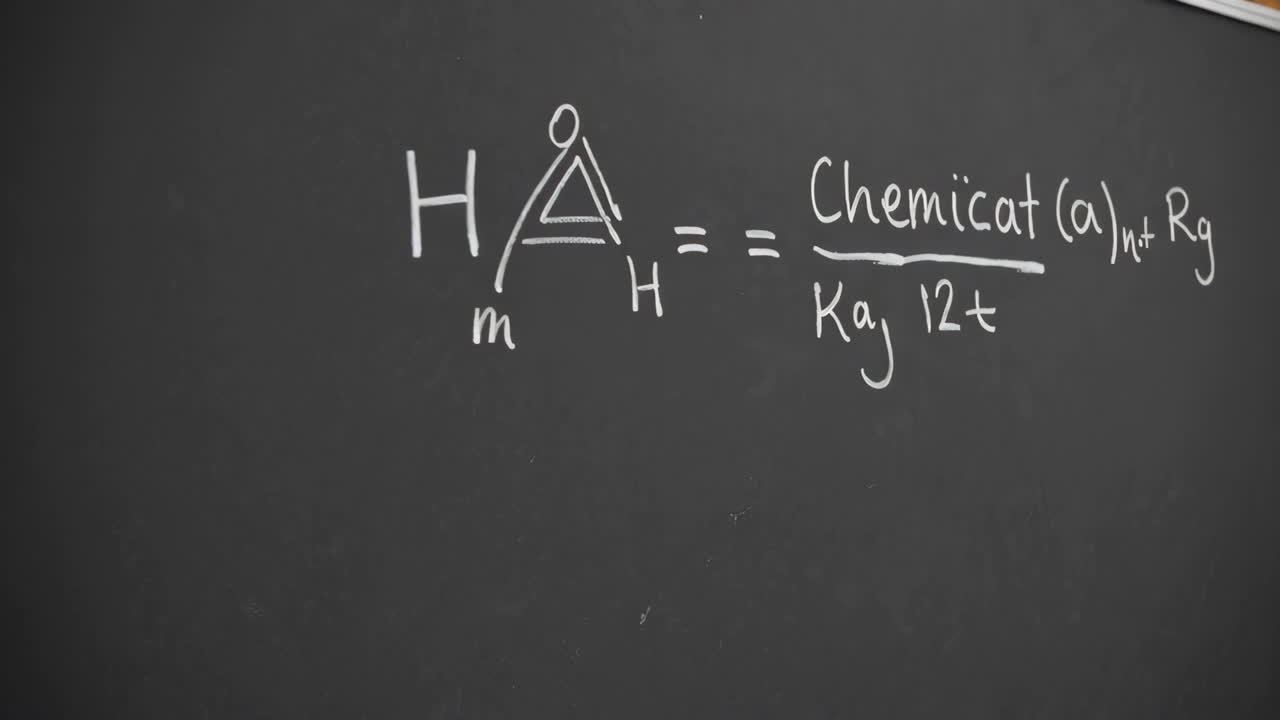 Chemical Equation Written on a Blackboard