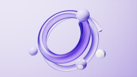 fondo de vidrio de anillo transparente, renderización en 3d.