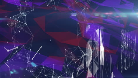 animación de una red de conexiones y formas sobre fondo negro