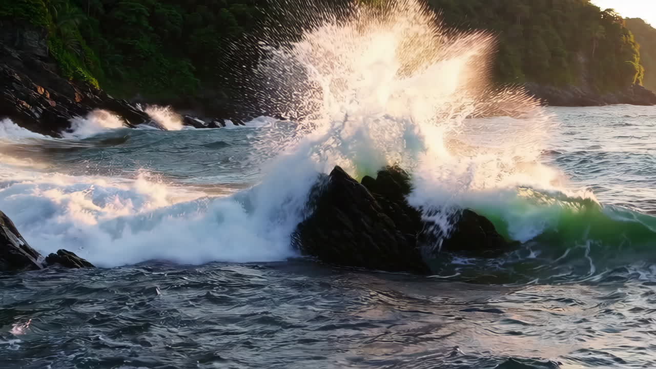 Coastal Waves at Sunrise/Sunset