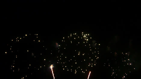 hermosa celebración abstracto colorido espectáculo de fuegos artificiales en el fondo de la noche