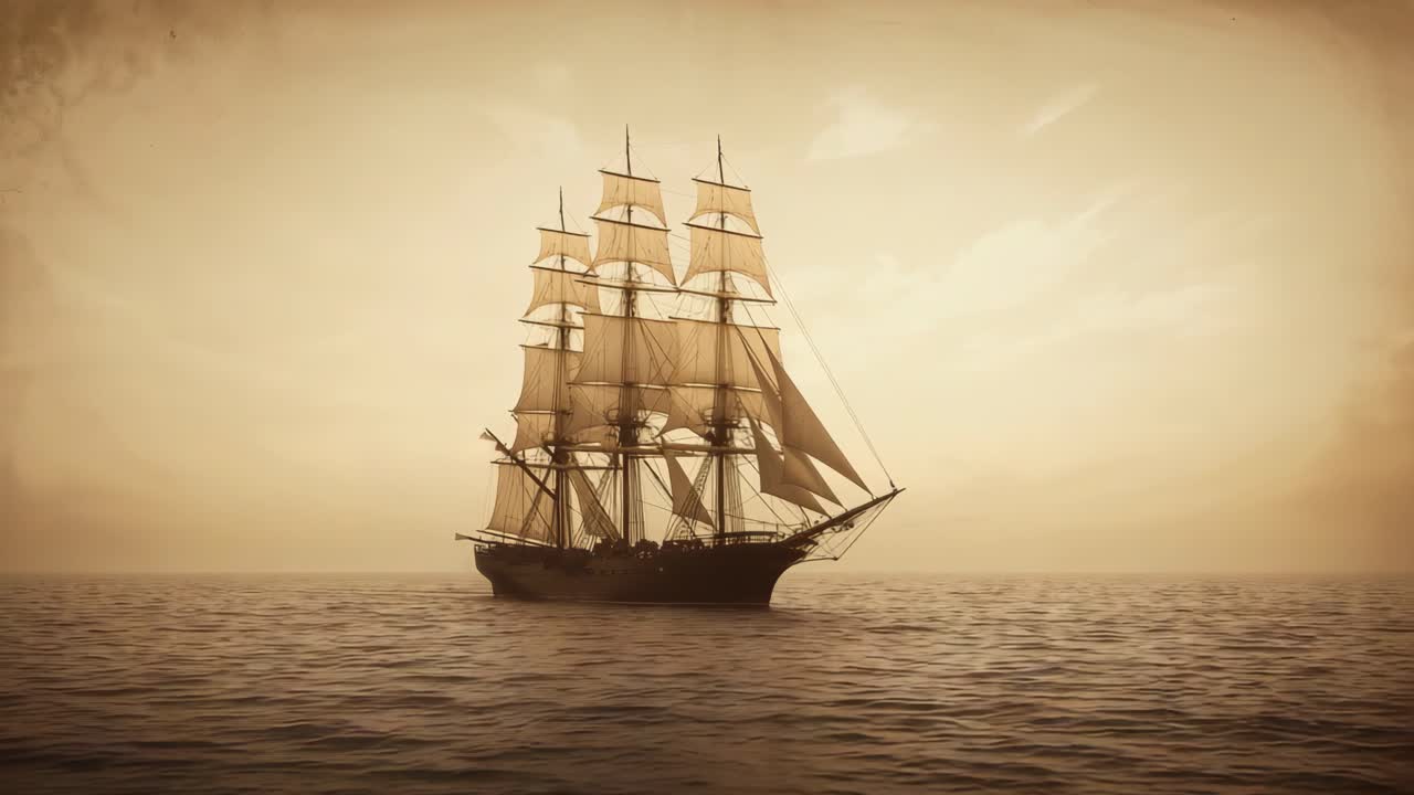 Sailing Ship on the Open Sea